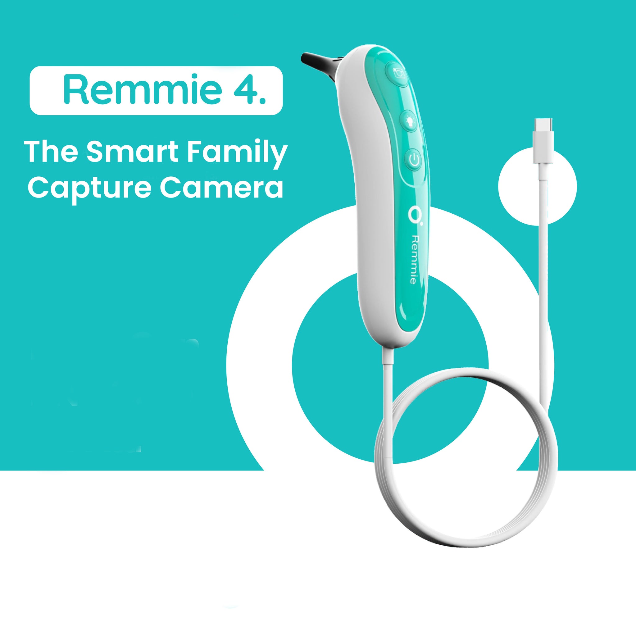 Remmie 4 AI-Powered Digital Otoscope with Light for Home Use - Ear Infection Checker for Kids & Adults - Nose Scope Video Camera with Telemedicine-Enabled App - FDA-Registered
