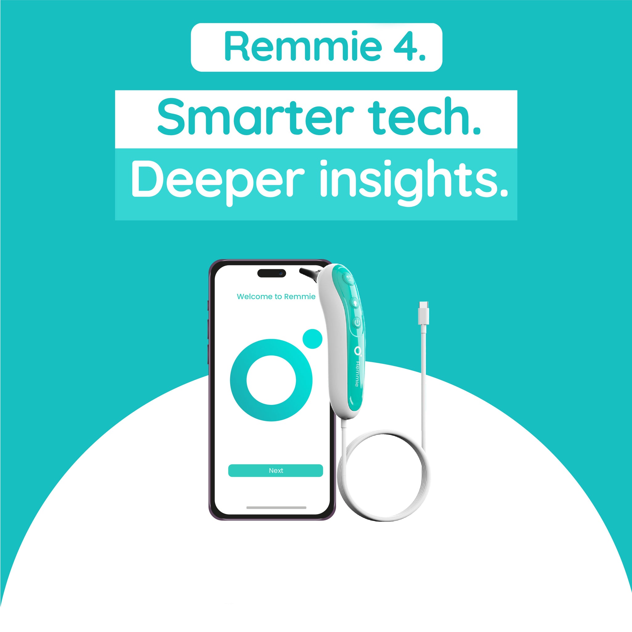 Remmie 4 AI-Powered Digital Otoscope with Light for Home Use - Ear Infection Checker for Kids & Adults - Nose Scope Video Camera with Telemedicine-Enabled App - FDA-Registered